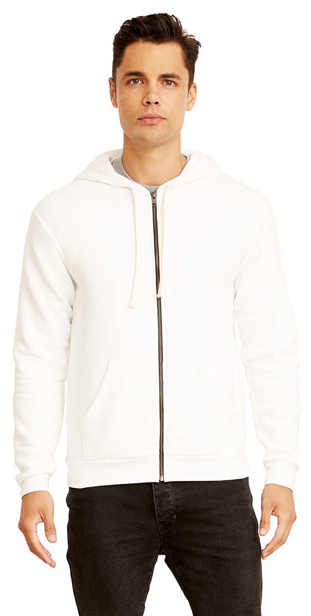 Next Level Unisex Zip Hoodie - White, XS
