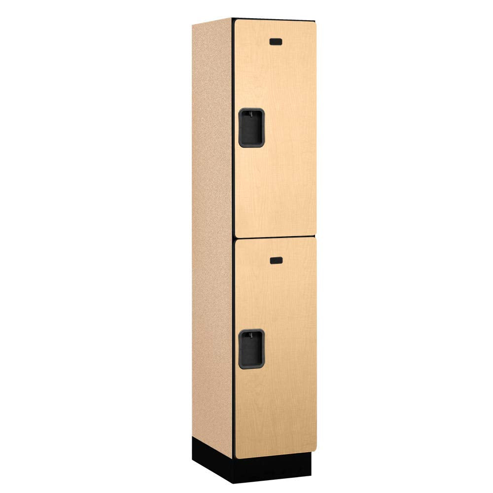 15 Wide Double Tier Designer Wood Locker - 1 Wide - 6 Feet High - 18 Inches Deep - Maple