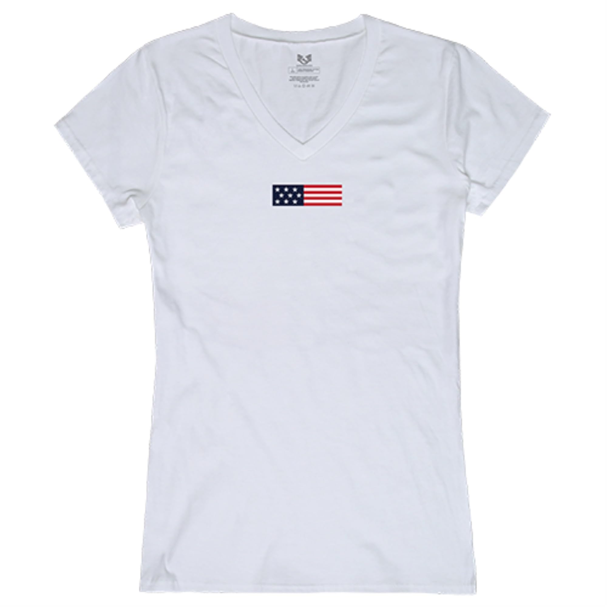 Graphic V-Neck, US Flag 1, White, M