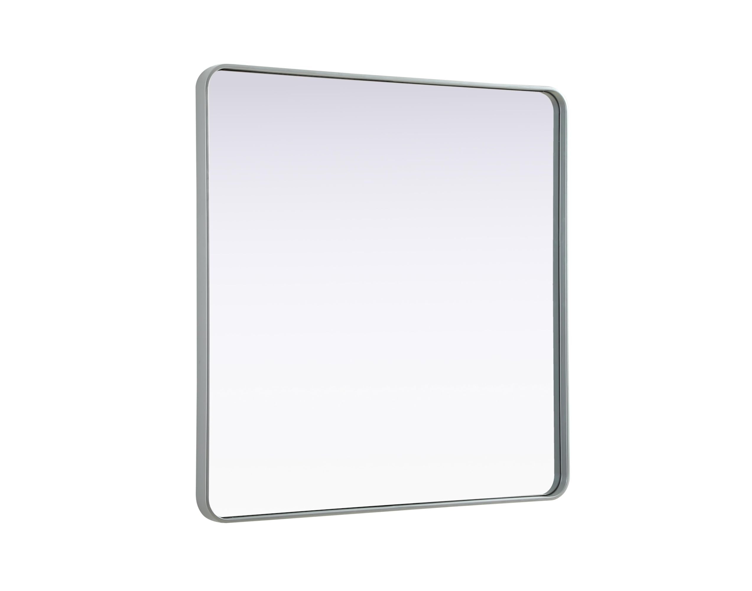 Contour Metal Square Mirror 42x42 in Silver