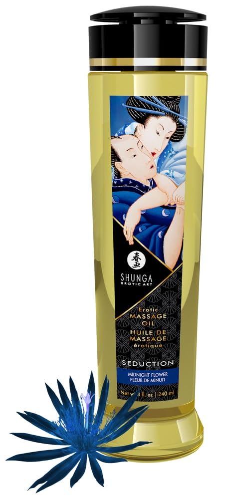 Shunga Erotic Massage Oil Seduction-Midnight Flower 8oz