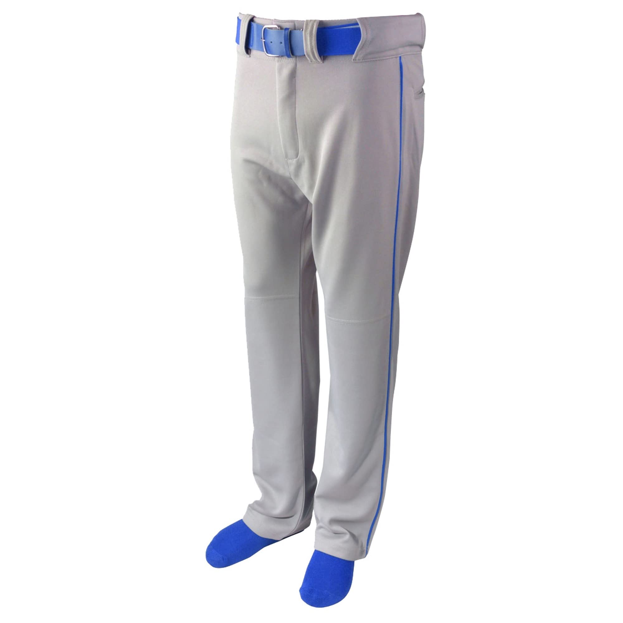 BASEBALL PANT W/ PIPING-GREY/ROYAL-YM
