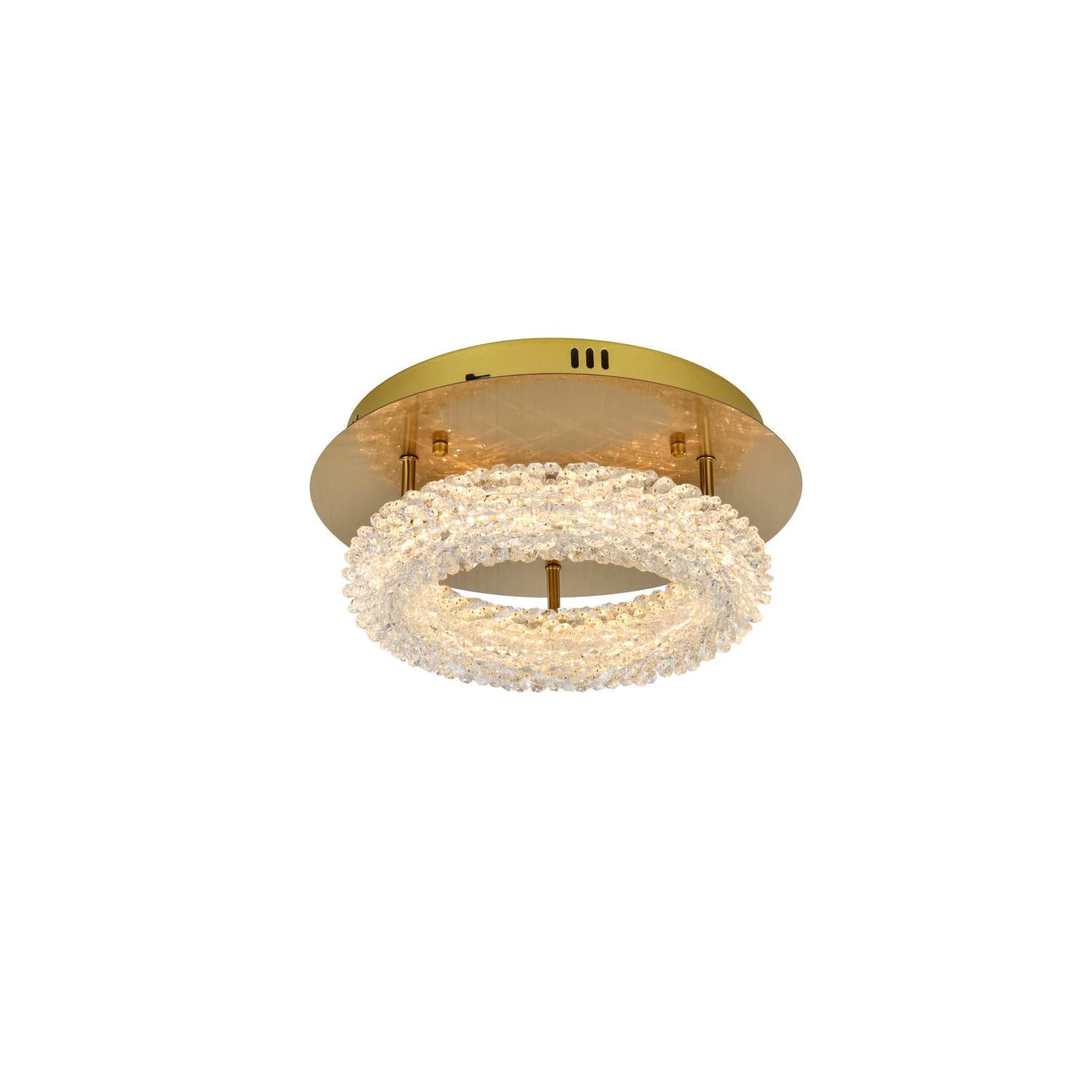 Elegant Lighting Bowen 14' 1-Light Metal Adjustable Led Flush Mount In Gold
