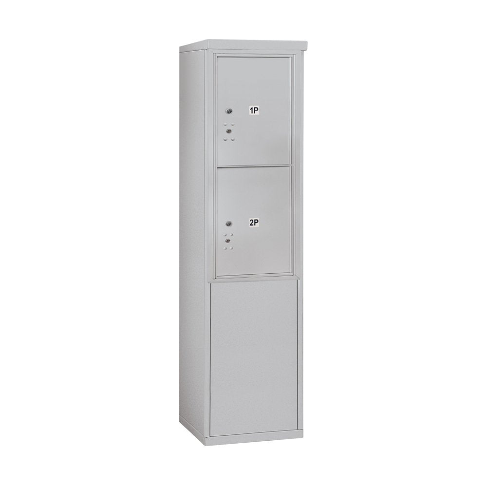 10 Door High Free-Standing 4C Horizontal Parcel Locker with 2 Parcel Lockers in Aluminum with Private Access
