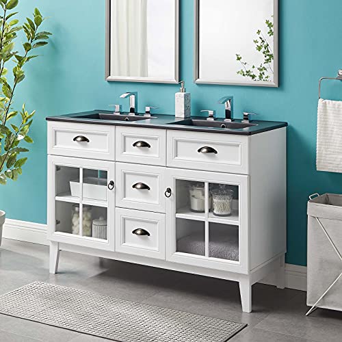 Modway Isle 48 Bathroom Vanity With Dual Sinks In White Black
