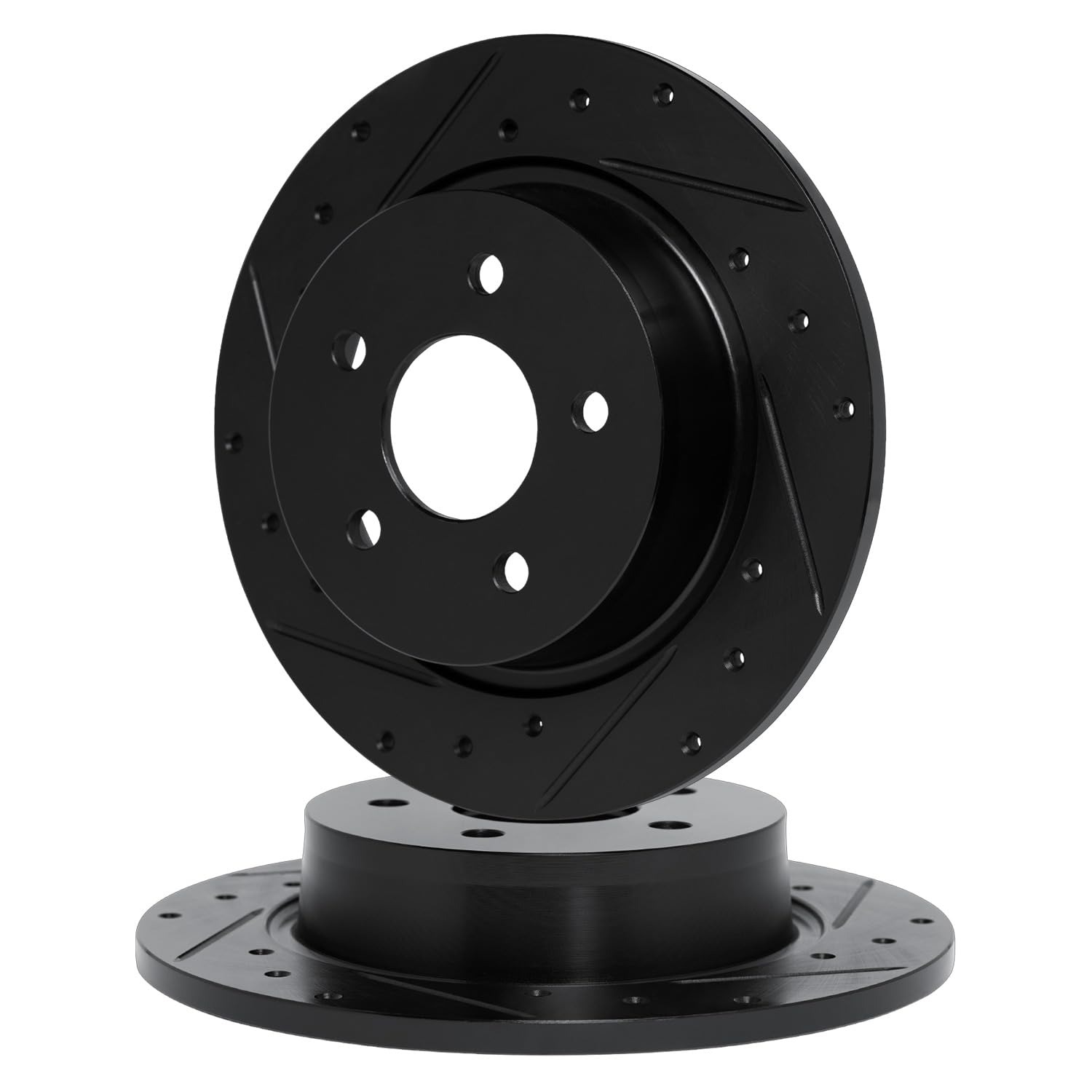 R1 Concepts Drilled and Slotted Black Disc Brake Rotor Set WHPN1-55006