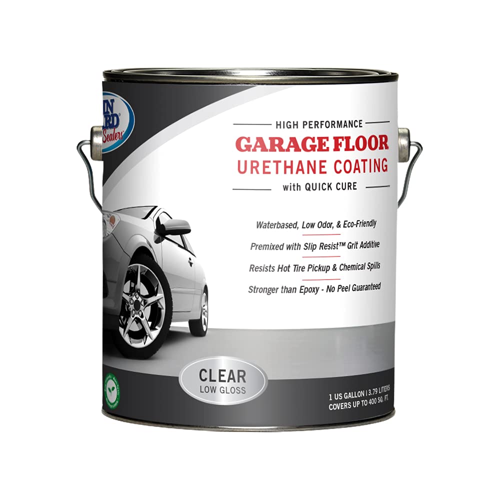 Garage Floor Urethane Coating Clear Low Gloss & Slip Resist 3.2 oz bag--1 Gallon RTU