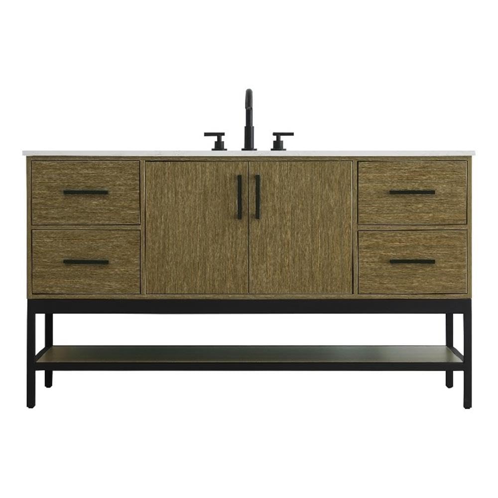 60 inch Single Bathroom Vanity in Chestnut Brown