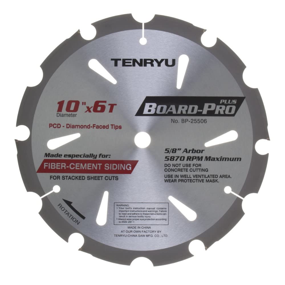 Tenryu Bp-25506 Board-Pro Plus Fiber Cement 10 6T Saw Blade