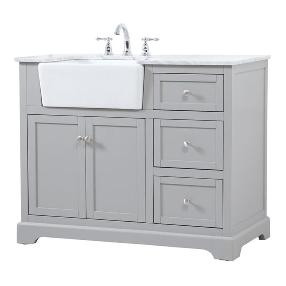 Elegant Decor Franklin 42 Aluminum Mdf Single Bathroom Vanity In Gray