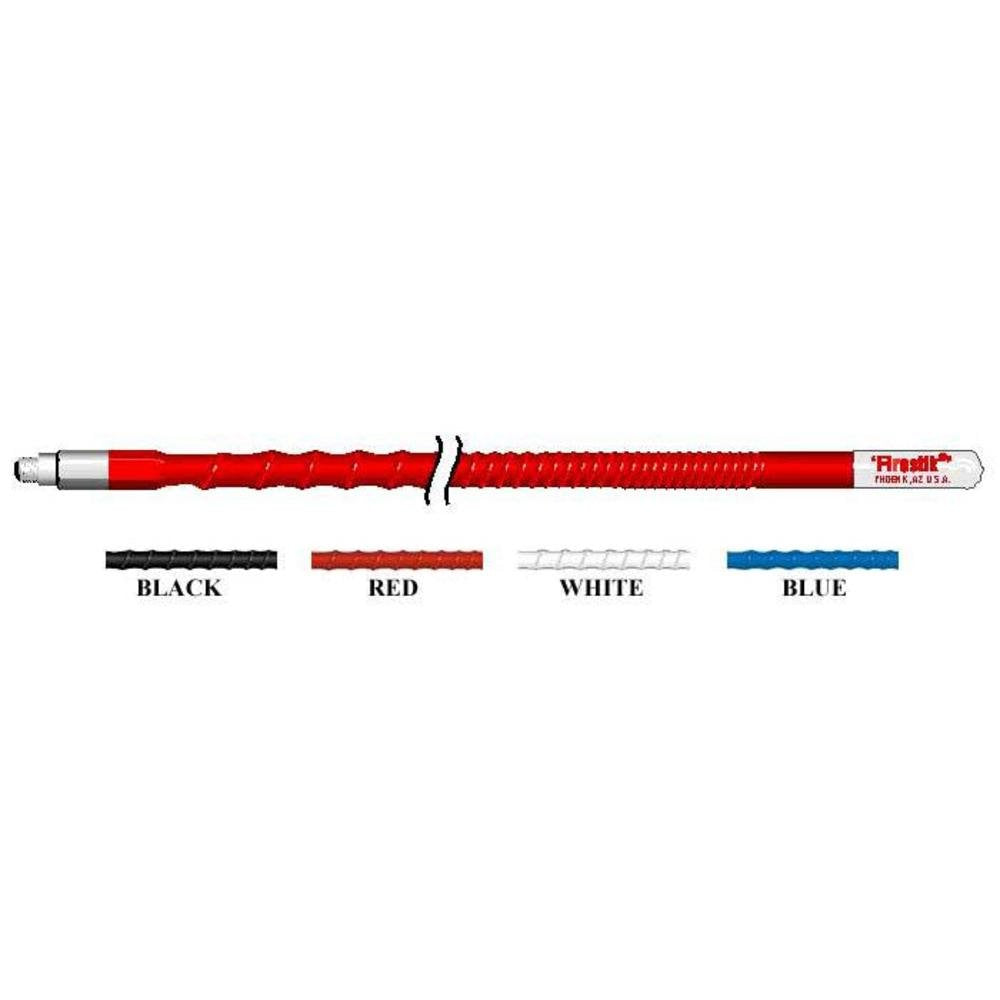 FIRESTIK - KW2-R  2 FOOT HEAVY DUTY TRIM TO TUNE 100 WATT TOP LOADED FIBERGLASS 5/8 WAVE CB ANTENNA WITH 3/8X24” THREADED BASE IN RED
