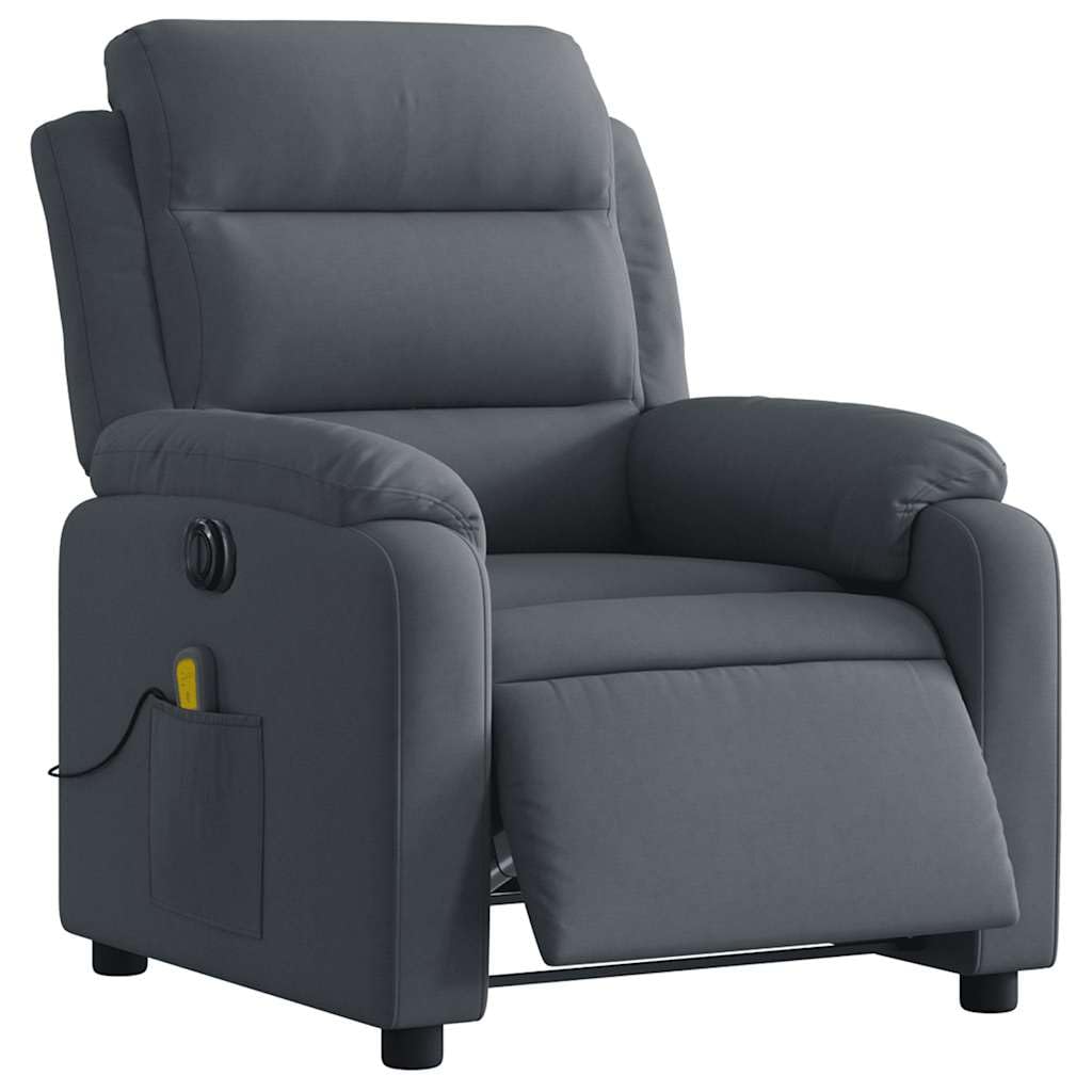 vidaXL Electric Massage Recliner Chair Dark Gray Velvet