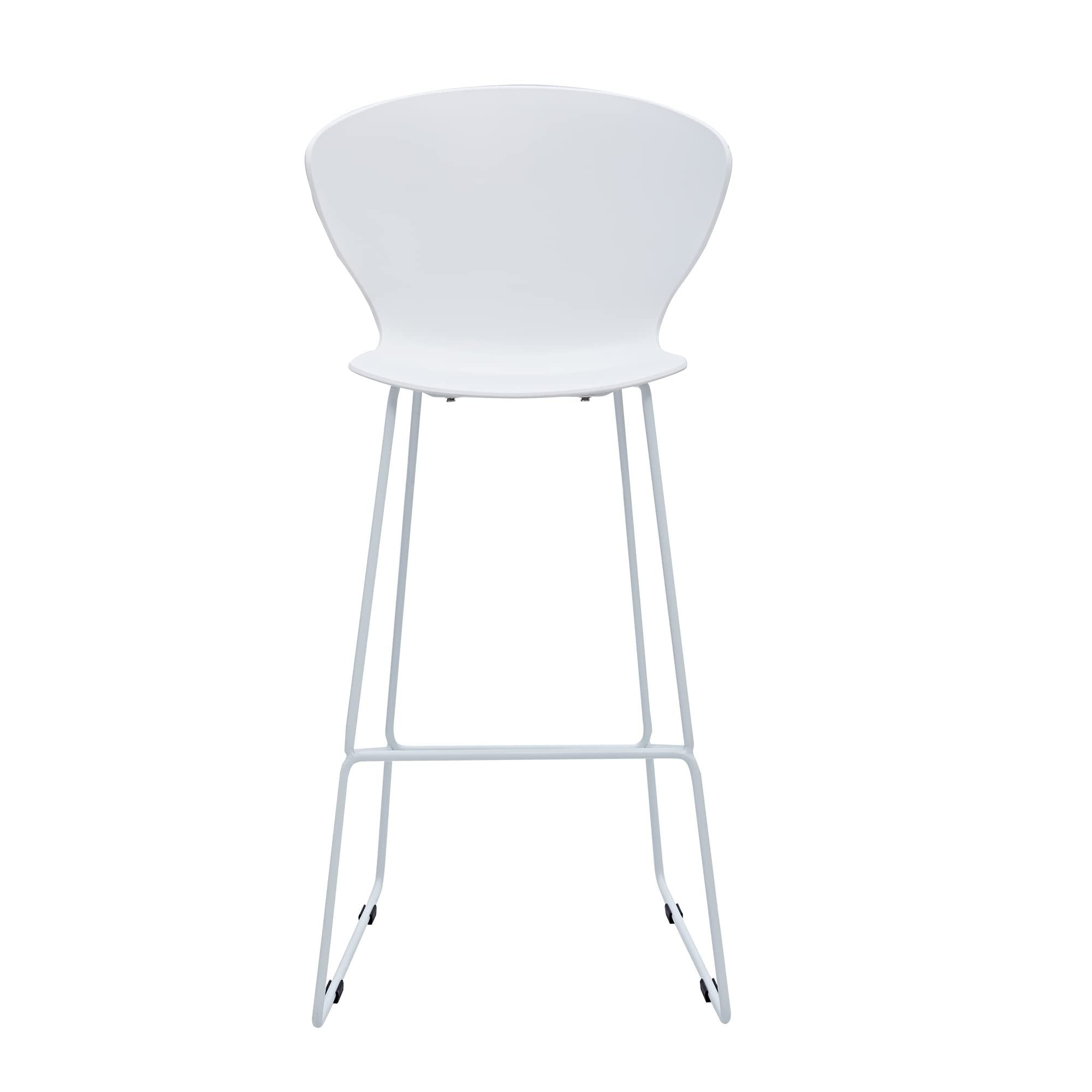 Midcentury Polypropylene Bar Stool With Metal Legs, Set Of 2