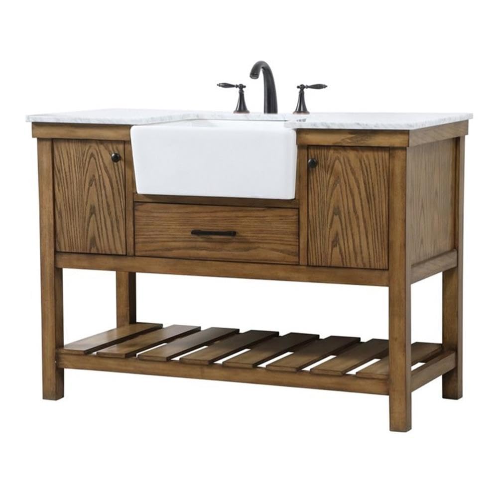 Elegant Decor Clement 48 Aluminum Mdf Single Bathroom Vanity In Driftwood