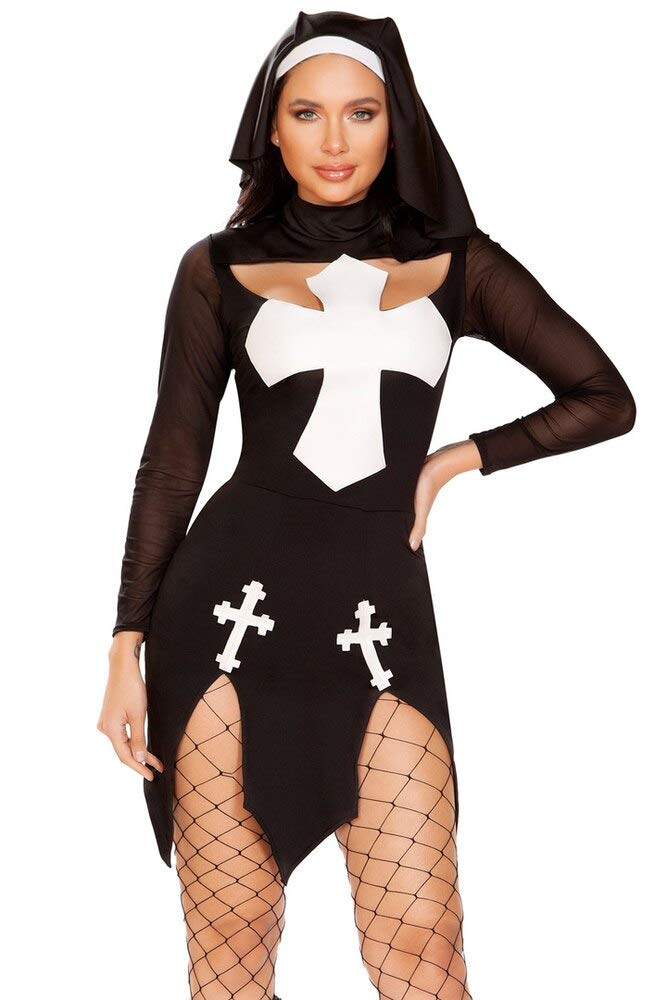 4916 - 2pc Loving Nun - Medium/Large / Black/White