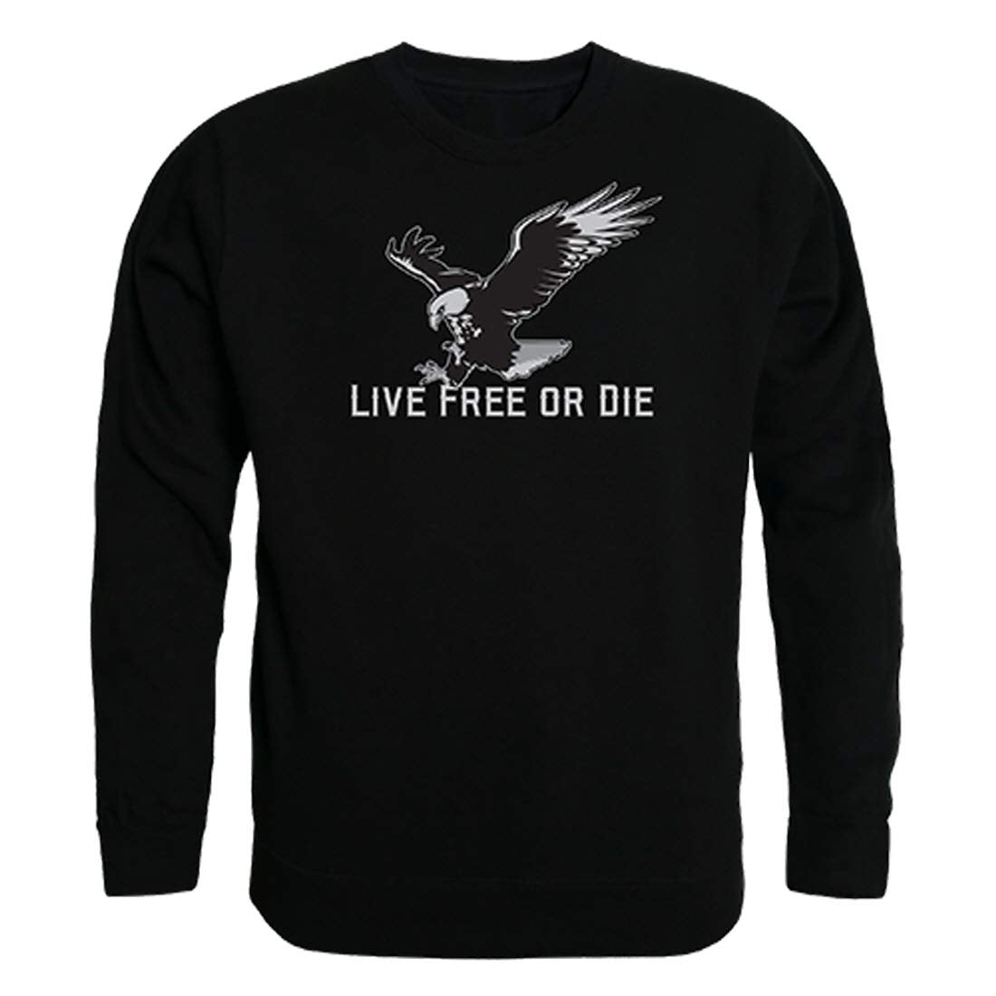 Graphic Crewneck, Live Free, Black, L