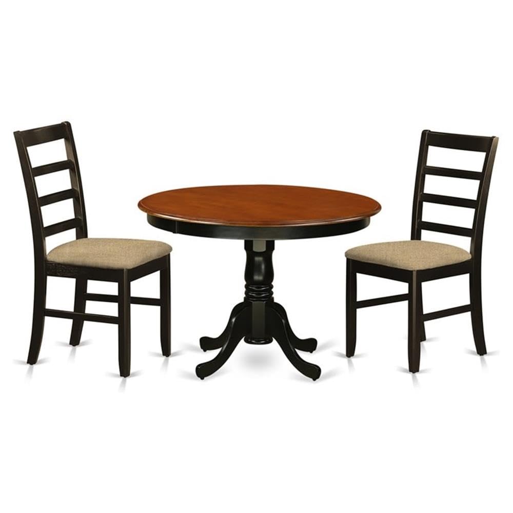 HLPF3-BCH-C 3 Pc set with a Dining Table and 2 Dinette Chairs in Black and Cherry