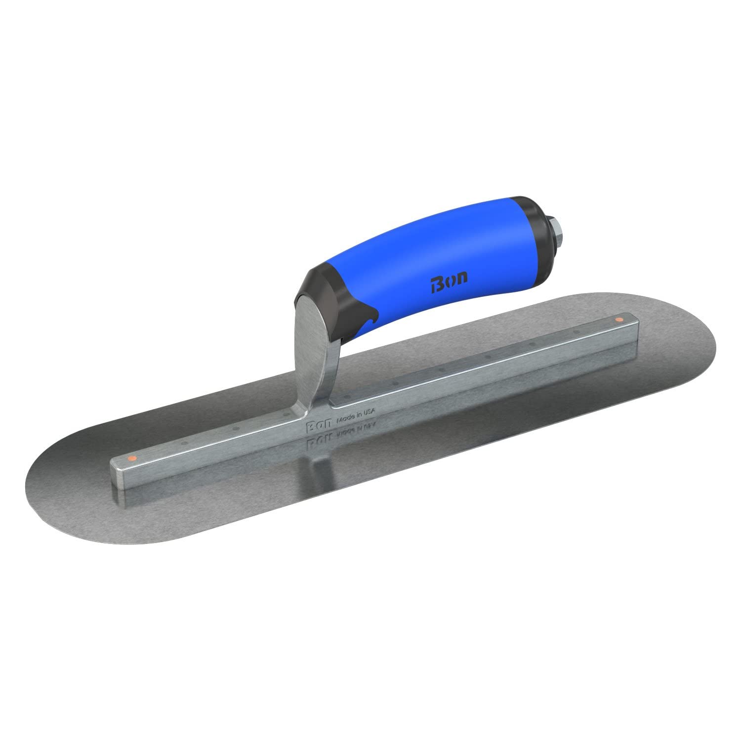 Bon 67-193 Finish Trowel  - Round - Carbon Steel - 14 X 4 - Comfort Grip - Long Shank