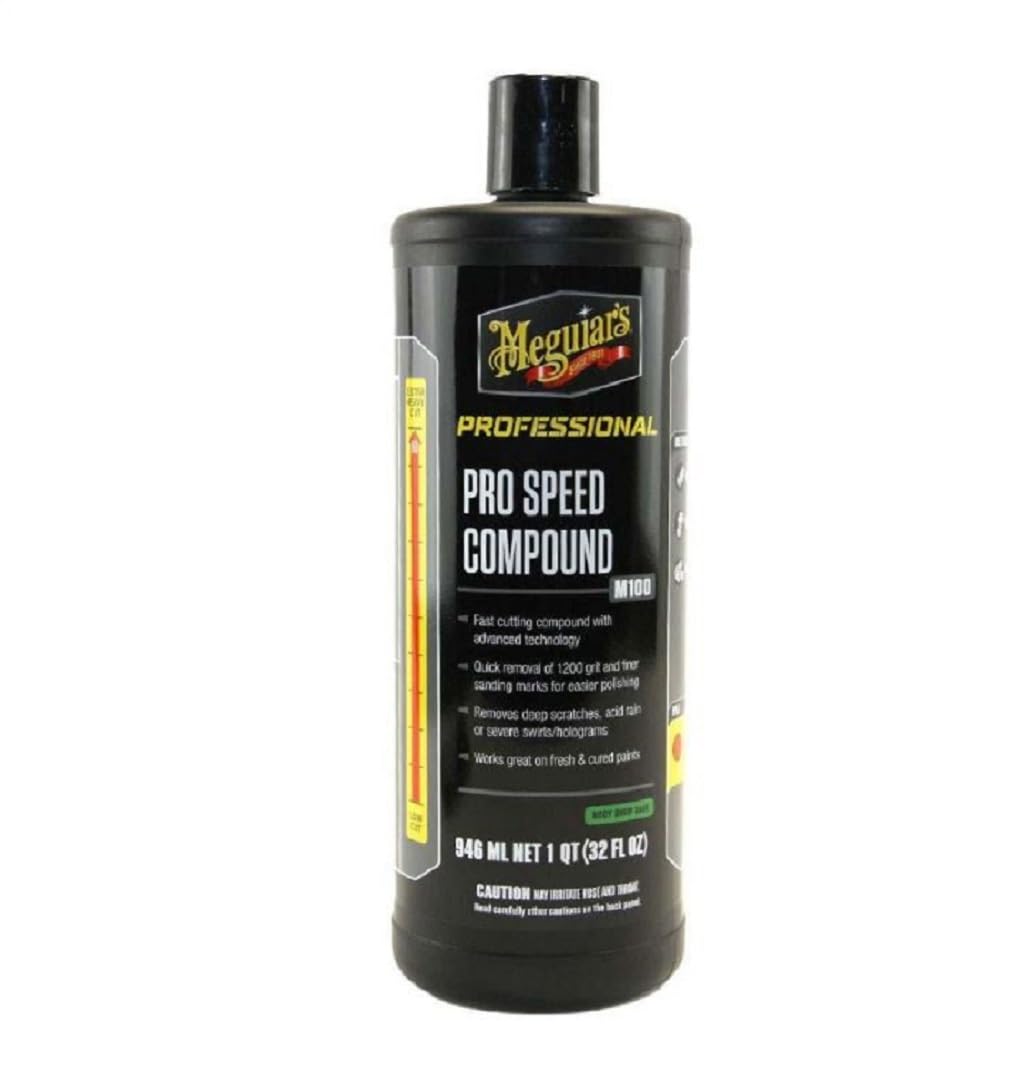 Meguiar’S Pro Speed Compound M10032 - Fast-Cutting Compound For Heavy Scratch And Swirl Removal - Professional Car Polish - Compound That Removes Up To 1200 Grit Sanding Marks, 32 Oz