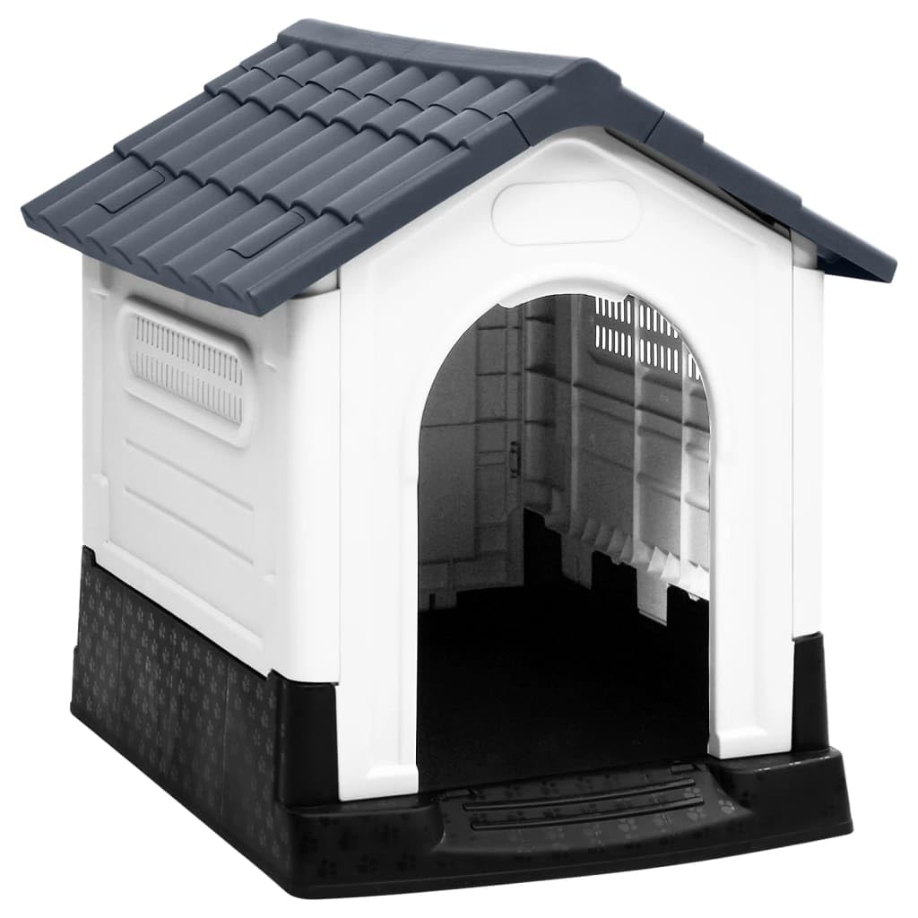 vidaXL Dog House Gray 22.4x26.8"x26" Polypropylene"