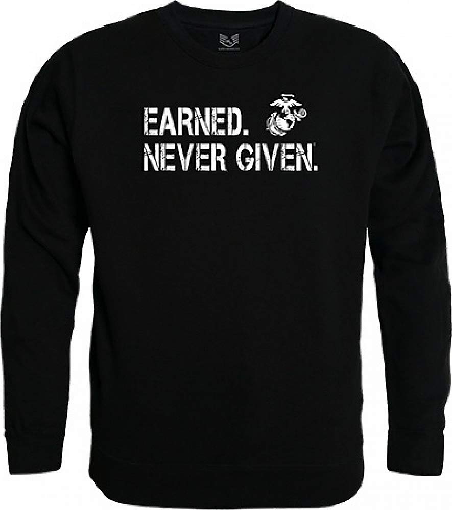 Graphic Crewneck, Earned 1, Black, L