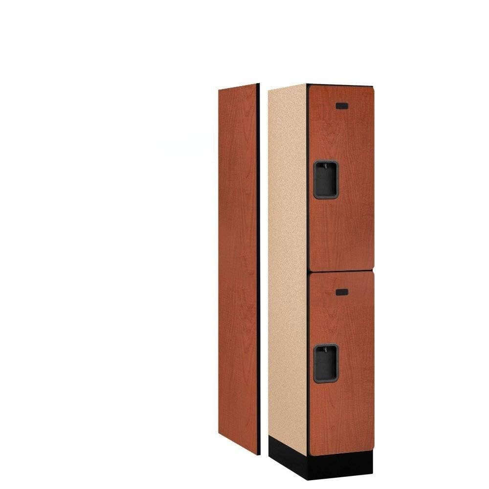12 Wide Double Tier Designer Wood Locker - 1 Wide - 5 Feet High - 18 Inches Deep - Cherry