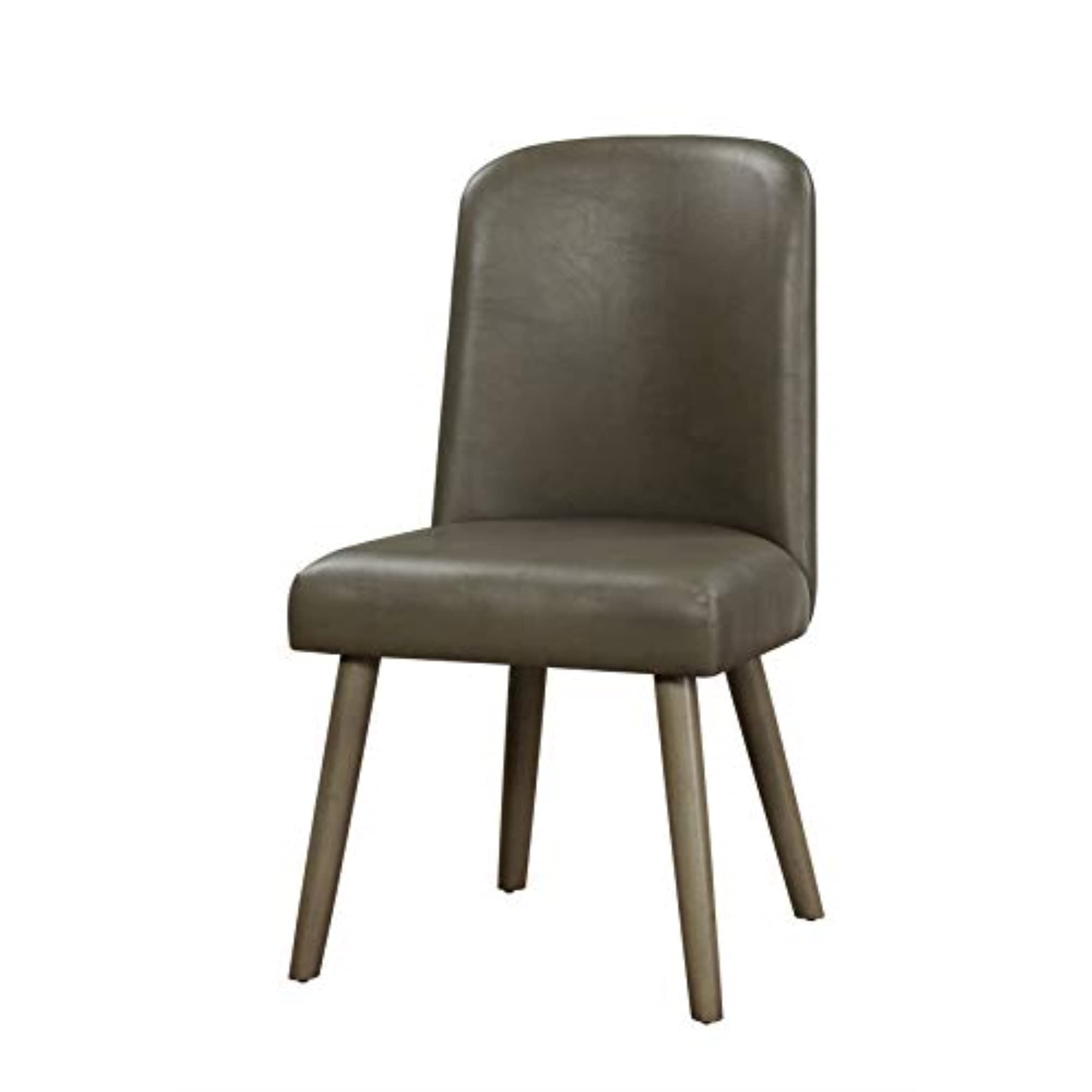 Casafoyer Waylon Faux Leather Upholstered Dining Side Chair in Gray Set of 2