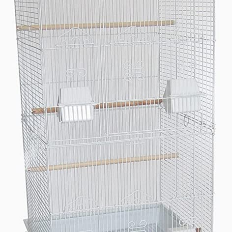6824 3/8 Bar Spacing Tall SquareTop Small Bird Cage - 18″x14″ In White″