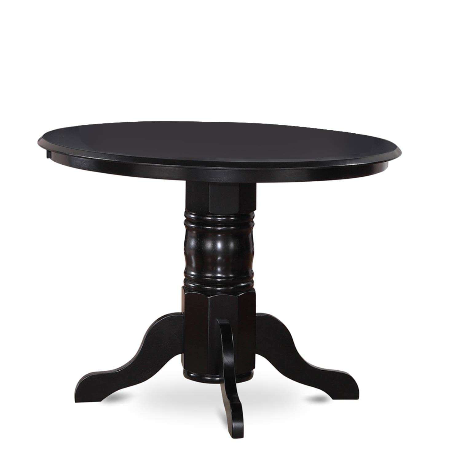East West Furniture Sht-Blk-Tp Shelton Kitchen Dining Table - A Round Wooden Table Top With Pedestal Base, 42X42 Inch, Black & Cherry