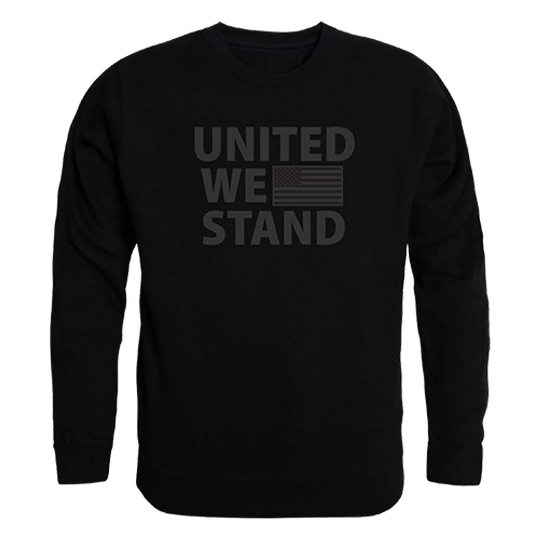Graphic Crewneck,United We Stand,Black, 2X