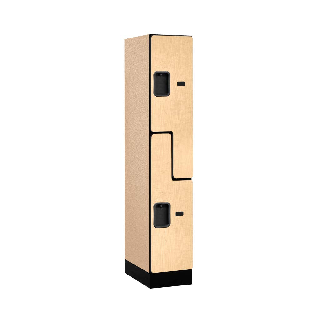 12 Wide Double Tier S Style Designer Wood Locker - 1 Wide - 5 Feet High - 18 Inches Deep - Maple