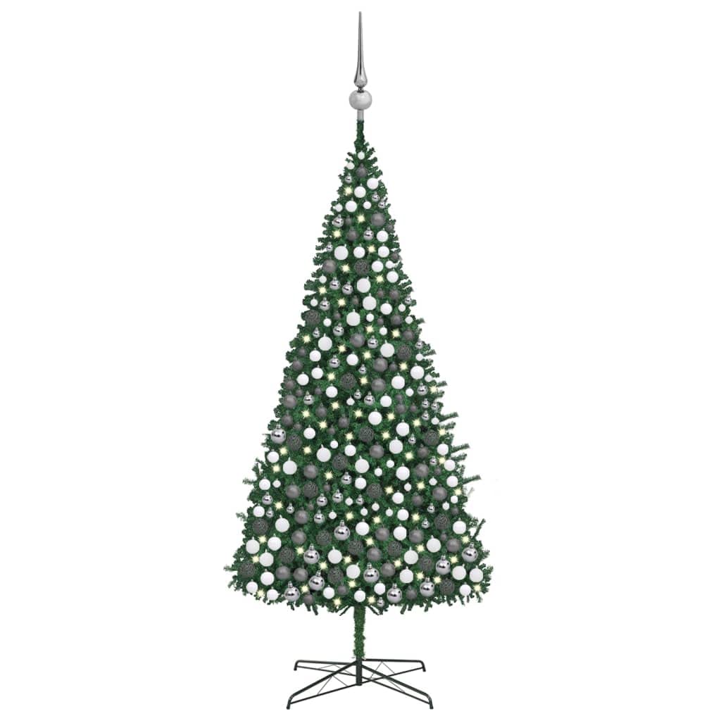vidaXL Artificial Christmas Tree with LEDs&Ball Set LEDs 157.5 Green"