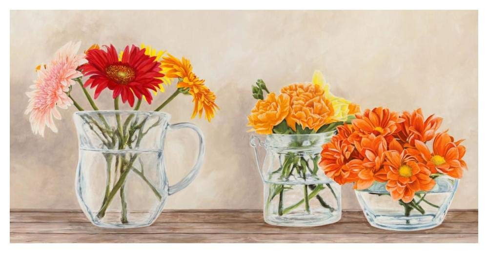 Fleurs et Vases Jaune-Paper Art-50x26”