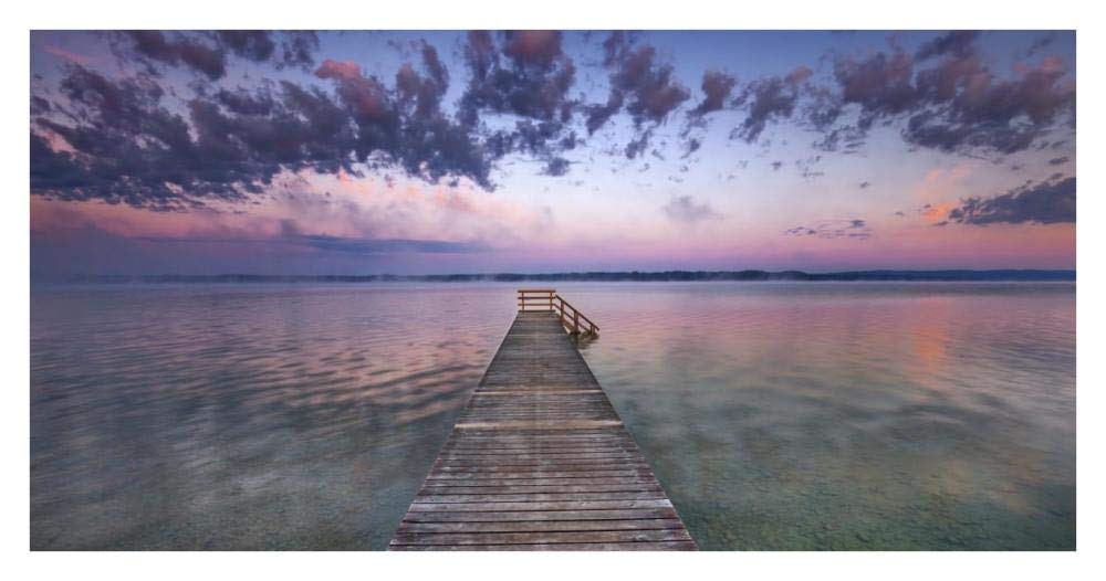 Boat ramp and filigree clouds, Bavaria, Germany-Paper Art-38x20”