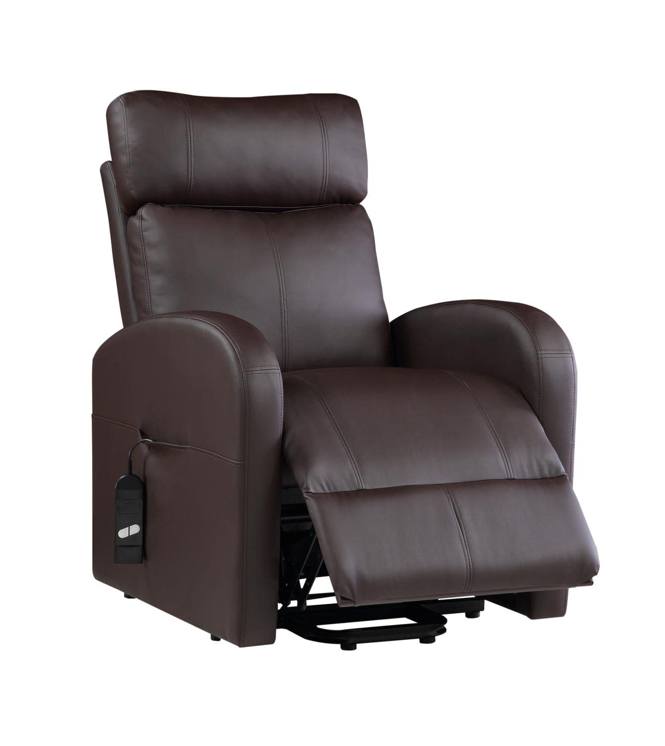 Acme Ricardo Faux Leather Upholstered Recliner With Power Lift In Brown