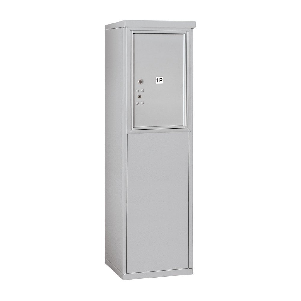 6 Door High Free-Standing 4C Horizontal Parcel Locker with 1 Parcel Locker in Aluminum with USPS Access