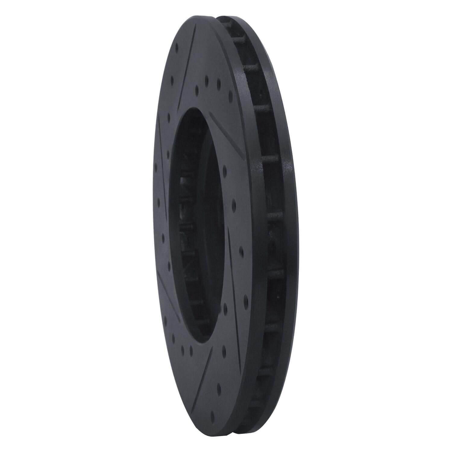 R1 Concepts Brake Rotor Drilled and Slotted Black ECB-76105R