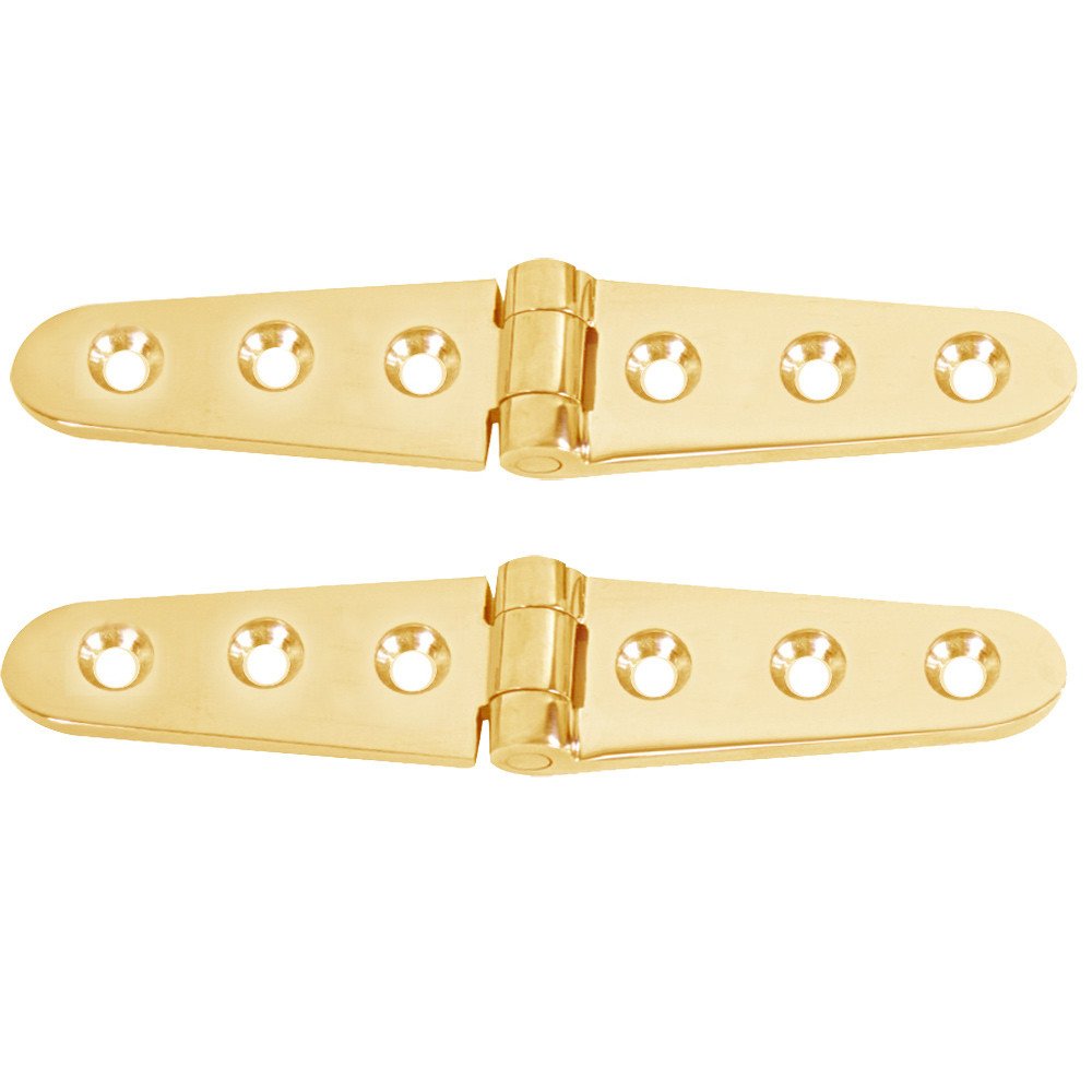 WHITECAP STRAP HINGE 6L X 1-1/8″W POLSIHED BRASS PAIR″