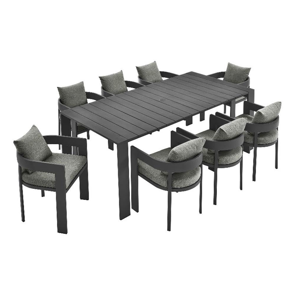 Tahoe 9-Piece Outdoor Patio Aluminum Dining Set by Modway