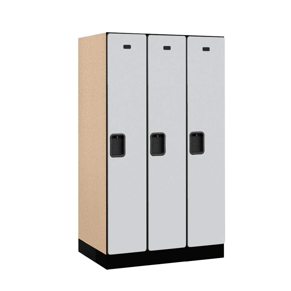 12 Wide Single Tier Designer Wood Locker - 3 Wide - 5 Feet High - 21 Inches Deep - Blue