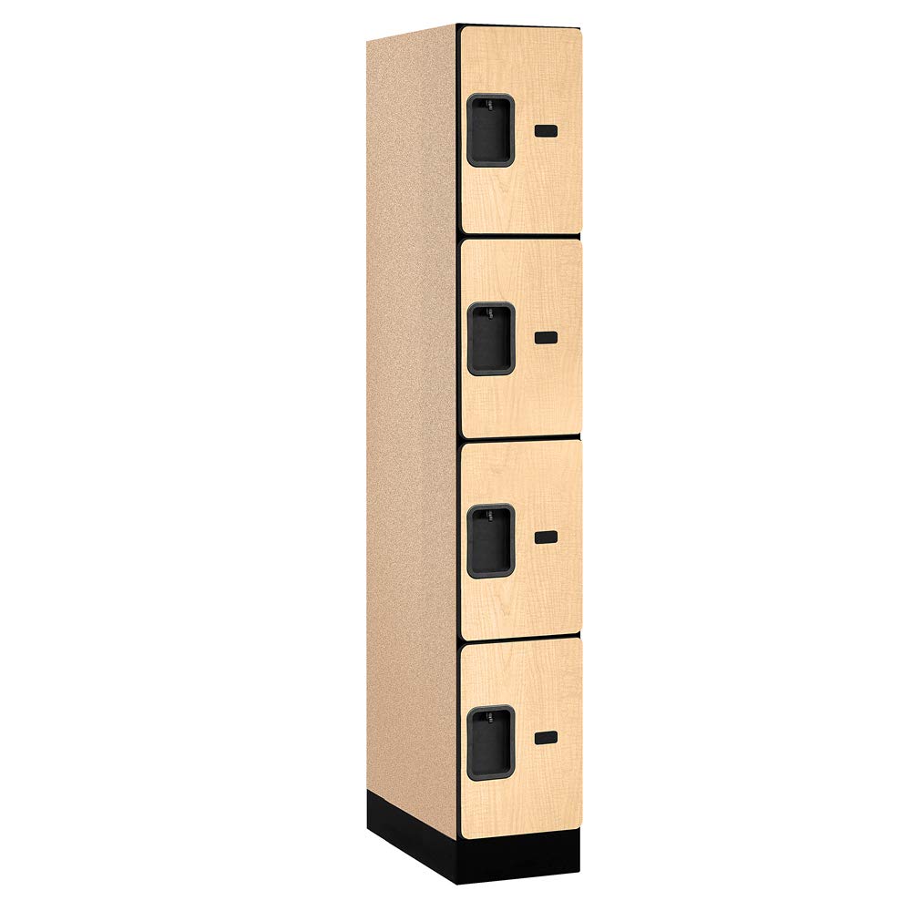 12 Wide Four Tier Designer Wood Locker - 1 Wide - 6 Feet High - 21 Inches Deep - Maple