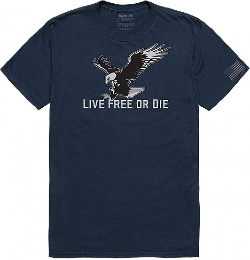 Tactical Graphic T, Live Free, Navy, L