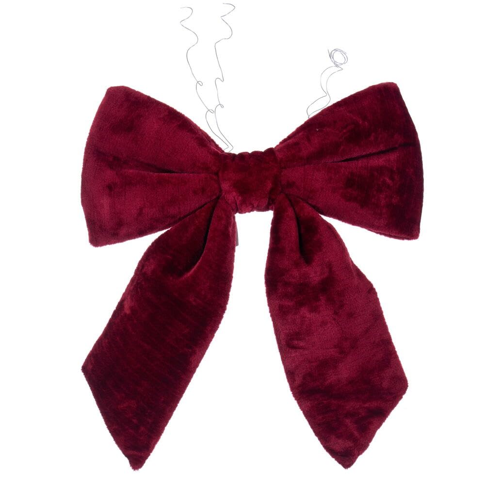 Casafoyer 18” x 23” Burgundy Faux Fur Bow - (Pack Of 2)