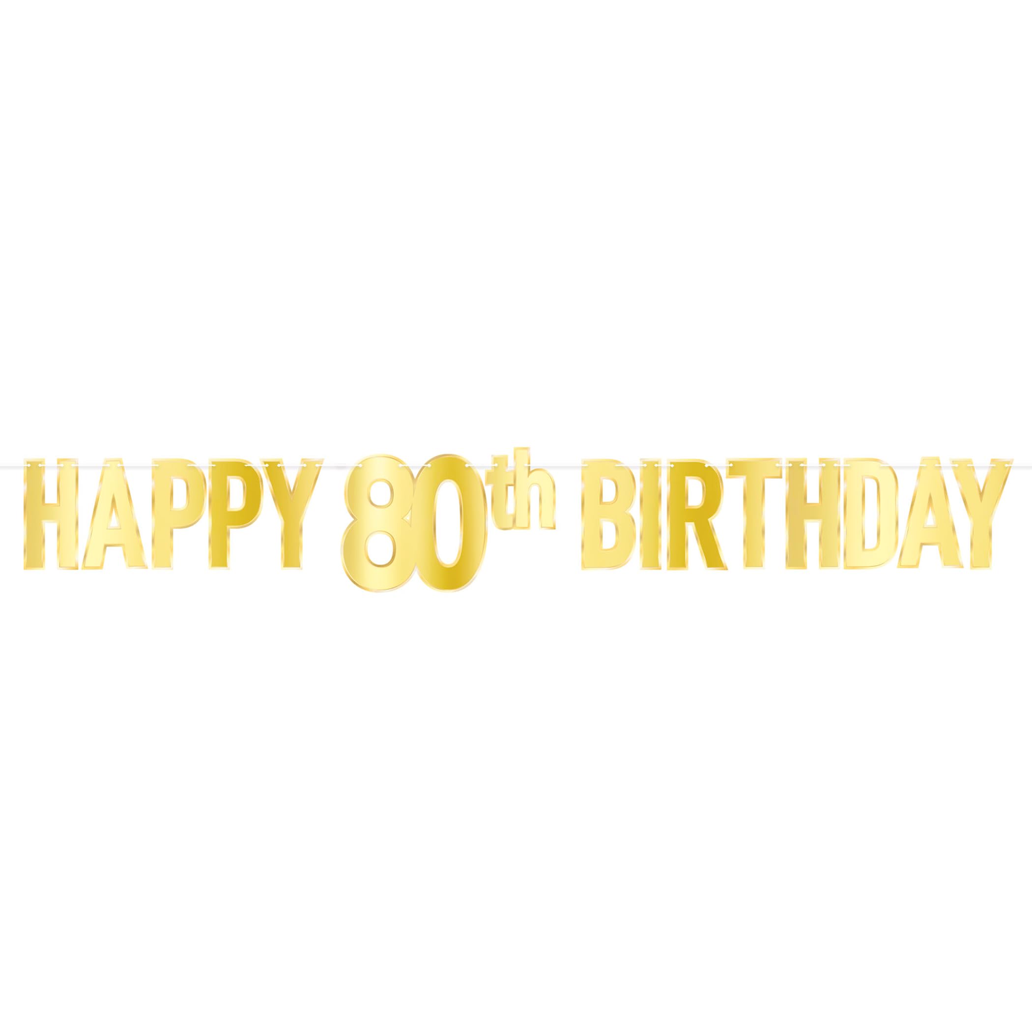 Foil Happy  80th  Birthday Streamer