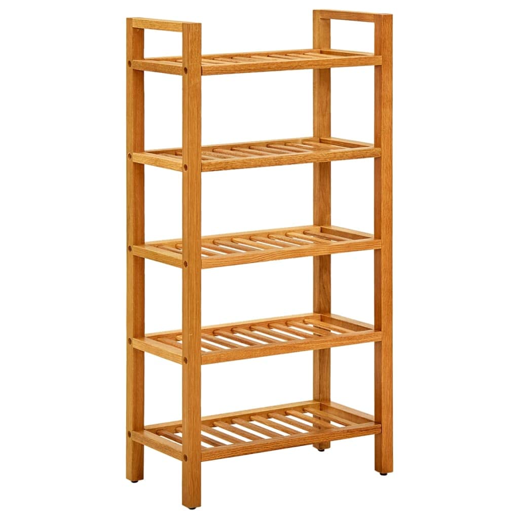 vidaXL Shoe Rack with 5 Shelves 19.6x10.6"x39.3" Solid Oak Wood"