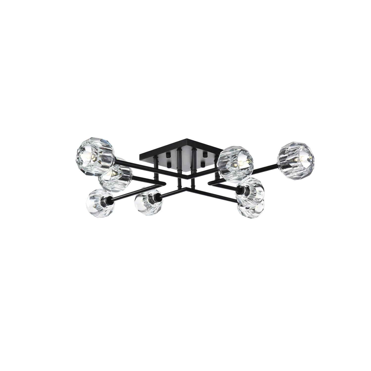 Elegant Lighting Eren 31 Inch Flush Mount In Black