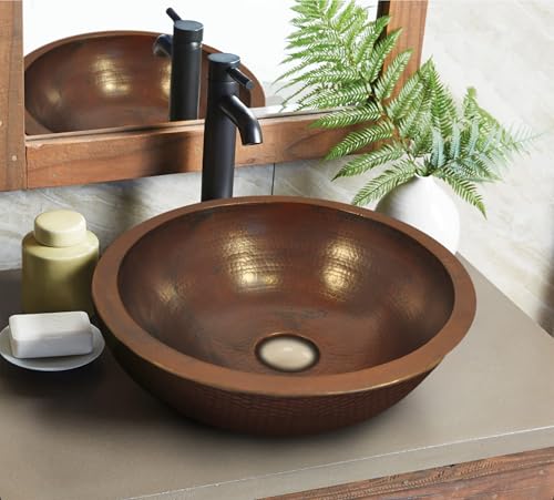 INNOVA COPPER ROUND VESSEL SINK DOUBLE WALL 15X15X5.5 G1718 DARK