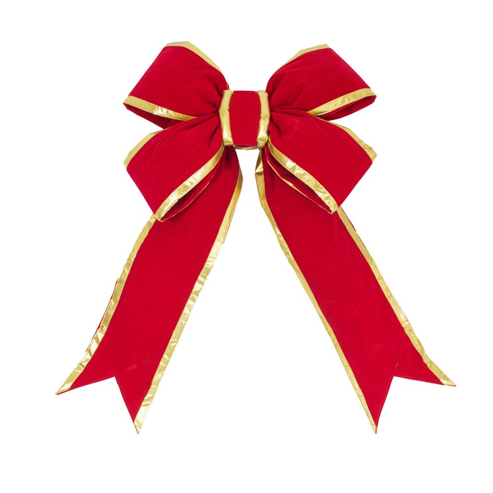 Casafoyer  24” x 30” Red-Gold Velvet In Bow 7” Sz - L131424 - (Pack Of 2)