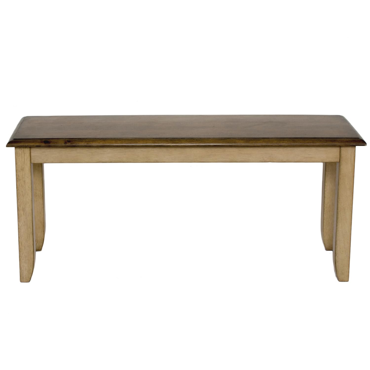 Sunset Trading Brook 42 Dining Bench | Two Tone Light Brown Wood"