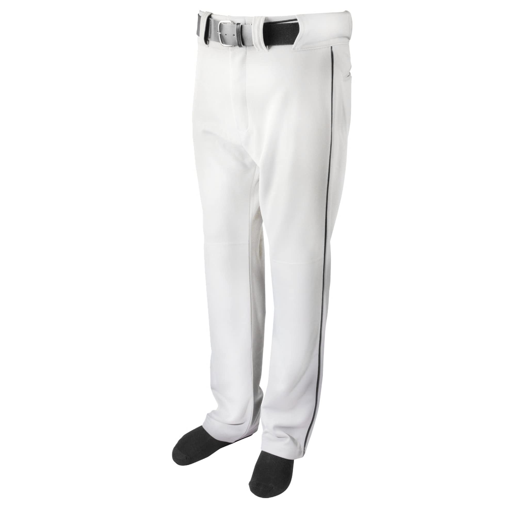 BASEBALL PANT W/ PIPING-WHITE/BLACK-A2X